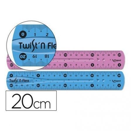 Maped Regla Twist'n Flex Flexible de 15 cm, Colores Surtidos Maped Regla Twist'n Flex Flexible de 15 cm, Colores Surtidos